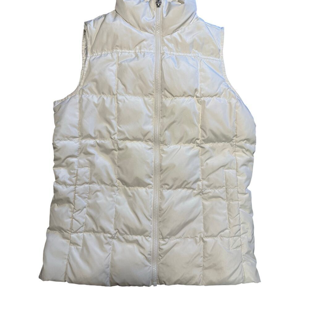 Lands End Down Puffer Vest White Size XS
